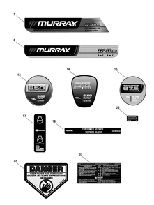 Decals Diagram and Parts List for 7800683-MP22675FC 2010 Briggs and Stratton Lawn Mower